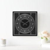 Horloge Carrée Médaillon d'argent chic (Maison)
