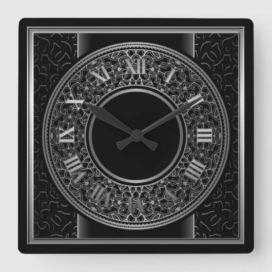 Horloge Carrée Médaillon d'argent chic 2 (Recto)