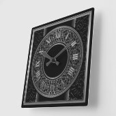 Horloge Carrée Médaillon d'argent chic 2 (Angle)