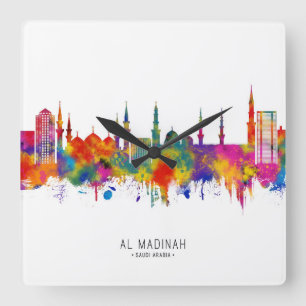 Horloge Carrée Medina Saudi Skyline