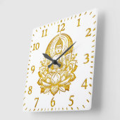 Horloge Carrée Méditation de bouddha au Lotus (Angle)