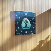 Horloge Carrée Méditation de l'instructeur YOGA Pose Bodhi Leaf C