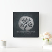 Horloge Carrée Méditation de yoga - Formation Reiki - Citation d' (Maison)