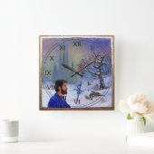 HORLOGE CARRÉE MÉDITATION D'UN CHEVALIER (Maison)