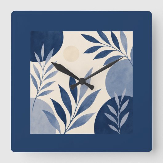 Horloge Carrée Mediterranean Botanical Wall Clock (Recto)