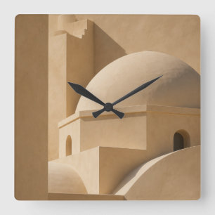 Horloge Carrée Mediterranean Dome Wall Clock, Minimalist Neutral