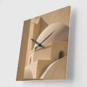 Horloge Carrée Mediterranean Dome Wall Clock, Minimalist Neutral (Angle)