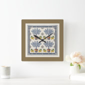 Horloge Carrée Mediterranean Lemon Tree Square Wall Clock (Maison)