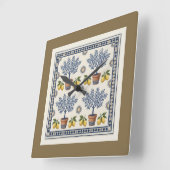 Horloge Carrée Mediterranean Lemon Tree Square Wall Clock (Angle)