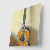 Horloge Carrée Meilleur bassiste (Angle)