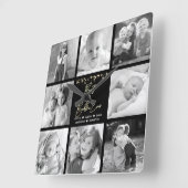 Horloge Carrée Meilleur Bubbie Ever 8 Photo Collage Parties scint (Angle)