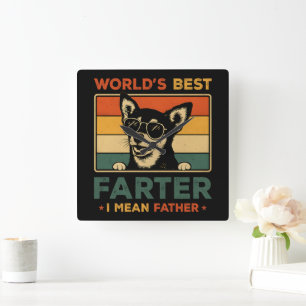 Horloge Carrée Meilleur Farter du monde Je veux dire Père Funny P