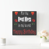 Horloge Carrée Meilleur Maman Birthday Design (Maison)