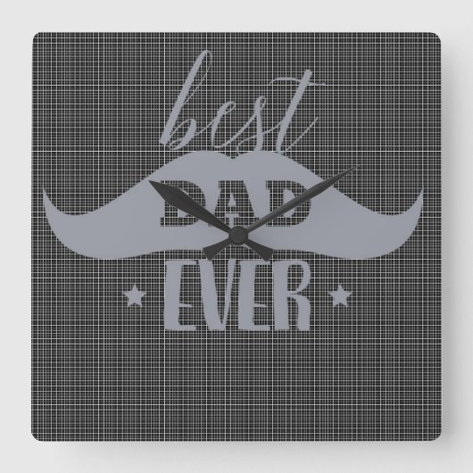 Horloge Carrée Meilleur papa jamais (Recto)