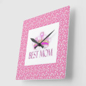 Horloge Carrée Meilleure maman (Angle)
