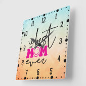 Horloge Carrée Meilleure maman jamais la fête des mères Design-63 (Angle)