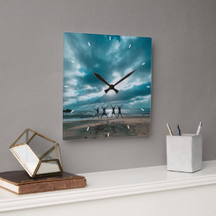 Horloge Carrée Meilleurs amis pour toujours Carré photo BFF moder