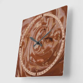 Horloge Carrée Melted chocolate (Angle)