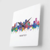Horloge Carrée Memphis Tennessee Skyline (Angle)