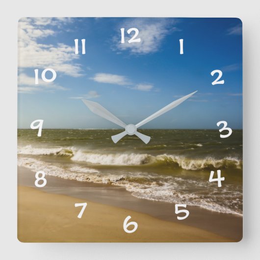 Horloge Carrée Mer avec ciel bleu - (Recto)