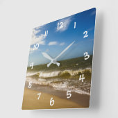 Horloge Carrée Mer avec ciel bleu - (Angle)