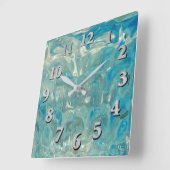 Horloge Carrée Mer turbulente (Angle)
