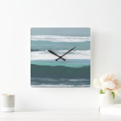 Horloge Carrée Mer turquoise (Maison)