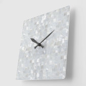 Horloge Carrée MÈRE DE PEARL IMPRIMÉ Blanc (Angle)