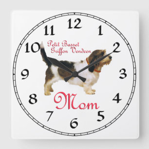 Horloge Carrée Mère Petit Basset Griffon Vendéen