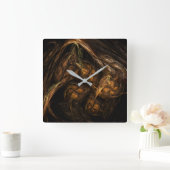 Horloge Carrée Mère Terre Carré d'art Abstrait (Maison)