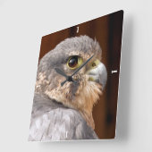 HORLOGE CARRÉE MERLIN FALCON OISEAU DE PREY (Angle)