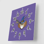 Horloge Carrée Merlin mignon, sortilège (Angle)