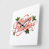 Horloge Carrée Merry Christmas (Angle)