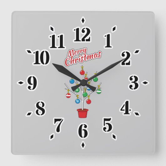 Horloge Carrée Merry Christmas (Recto)