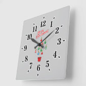 Horloge Carrée Merry Christmas (Angle)