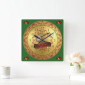 Horloge Carrée "Merry Christmas" (Maison)