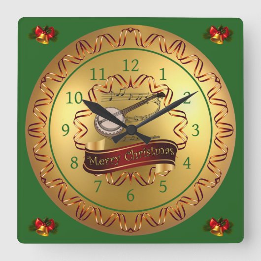 Horloge Carrée "Merry Christmas" (Recto)