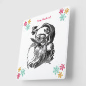 Horloge Carrée "Merry-Christmas" Acrylic Wall Clock (Angle)