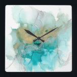 Horloge Carrée Métalliques tissées<br><div class="desc">Métalliques tissées par Jennifer Goldberger</div>