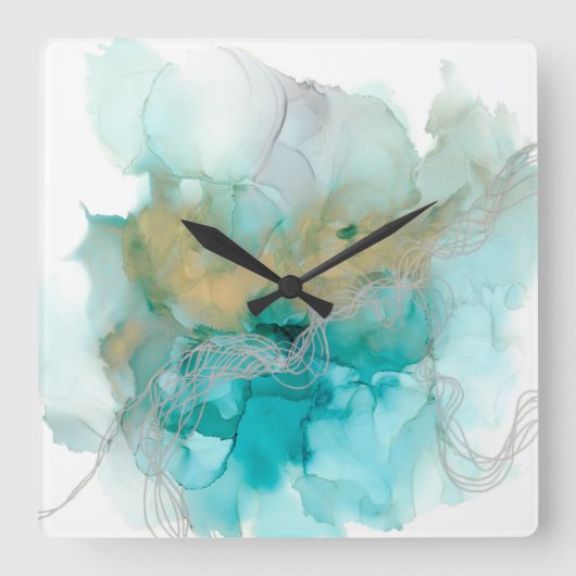 Horloge Carrée Métalliques tissées (Recto)