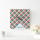 Horloge Carrée Mexico Tiled Personalized Square Wall (Maison)