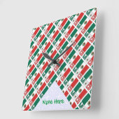 Horloge Carrée Mexico Tiled Personalized Square Wall (Angle)