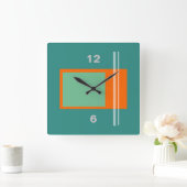 Horloge Carrée Mi-siècle Moderne Rétro (Maison)