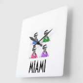 Horloge Carrée ~Miami Izzy~ MIAMI VICE IZZY POP ART WALLCLOCK! (Angle)