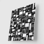Horloge Carrée Mid Century Mod géométrique (Angle)