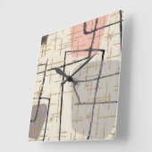 Horloge Carrée Mid Century Modern Abstract Acrylic Wall Clock (Angle)