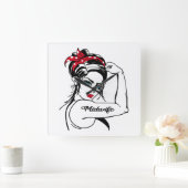 Horloge Carrée Midwife Rosie The Riveter Pin Up (Maison)