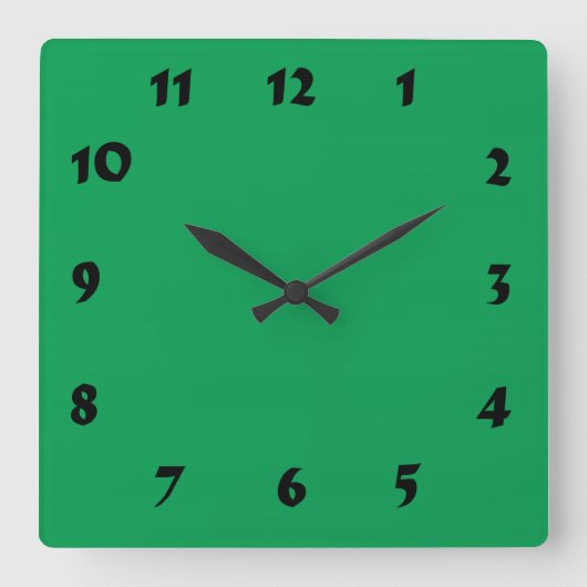 Horloge Carrée Milieu changeable Green Clock (Recto)