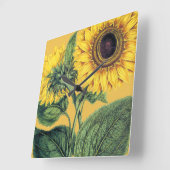 Horloge Carrée Miller : Tournesol (Angle)