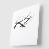 Horloge Carrée Minimal Japanese Tree Branch Wall Clock (Angle)